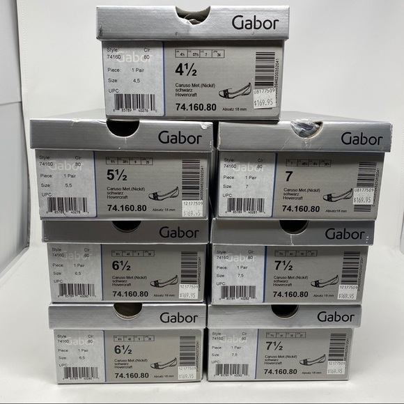 Gabor Black Bling Flats faux fur lined 74.160.80 - Picture 9 of 11